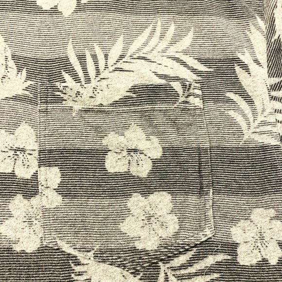 Tommy Bahama Polo T-Shirt Tropical Hawaiian Short Sleeve Stripe Gray Heavy L - Picture 5 of 12